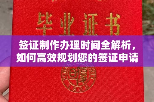 明水签证制作办理时间全解析，如何高效规划您的签证申请流程